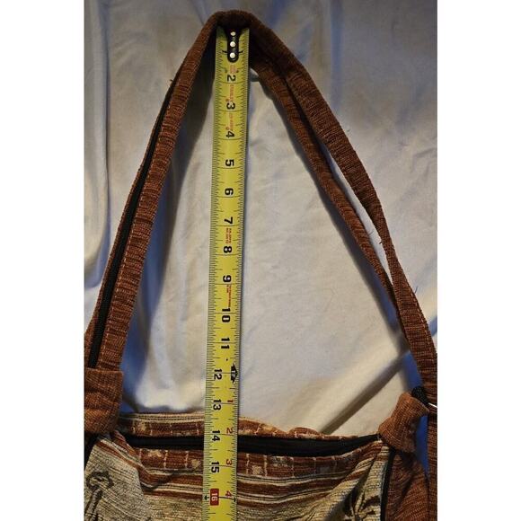 Unique Kapteks Canvas Handbag Camel Zipper Handle Purse - Picture 9 of 12